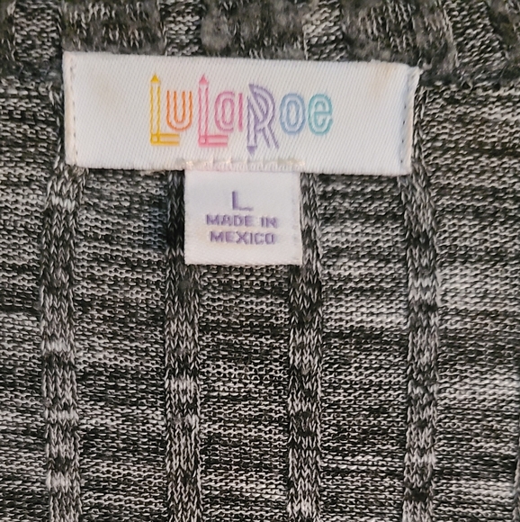 LLR LuLaRoe Sarah Lightweight Cardigan Duster Dark Heather Gray w Pockets L - Picture 3 of 6